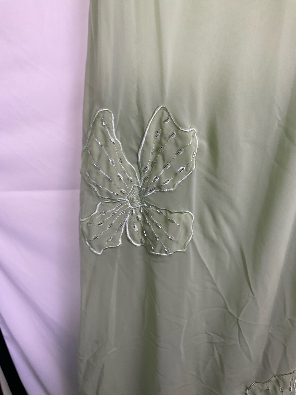 Sassafras Beaded Flower Strapless Maxi Dress - Lime - Picture 4 of 12